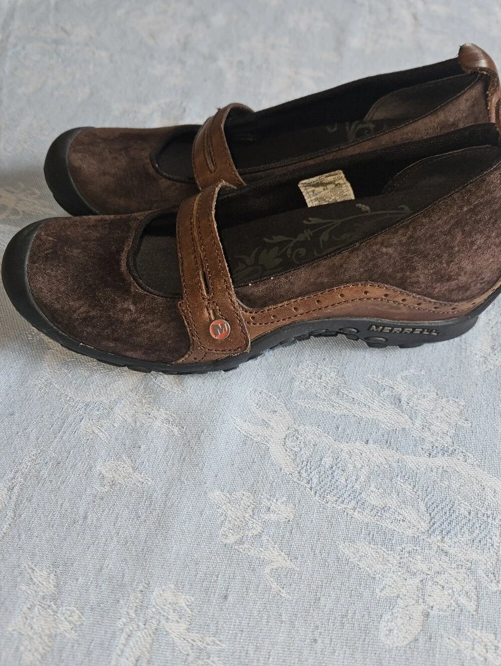 Merrell Brown Suede Mary Jane Flats